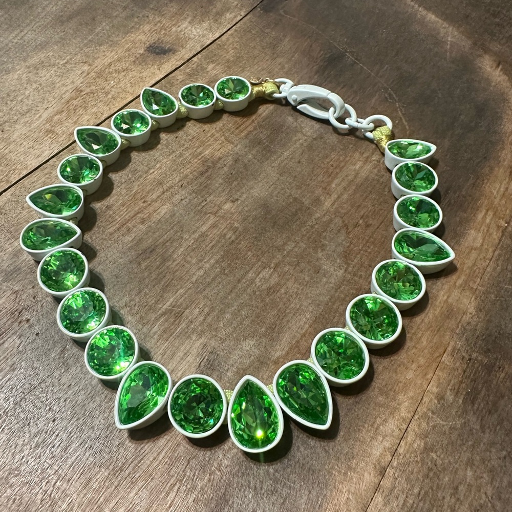 J. Crew Vibrant Green Teardrop Necklace